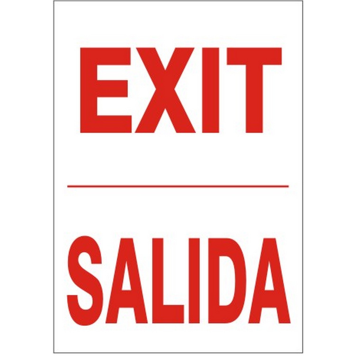 Safehouse Signs M-000733 Exit Salida-Red On White, 10X14, Plastic (.040)