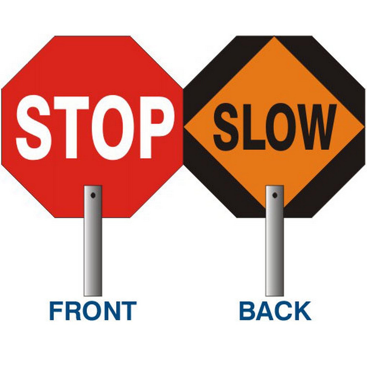 Safehouse Signs PL-25A Stop Slow Paddle Sign - 81 Inch Pvc Handle, 24", Aluminum (.040)