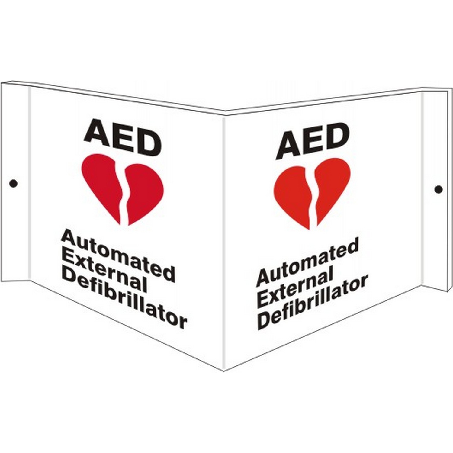 Safehouse Signs PWS-100 Aed Red Heart With  Flash - Projecting Wall Sign, 6X12, Acrylic