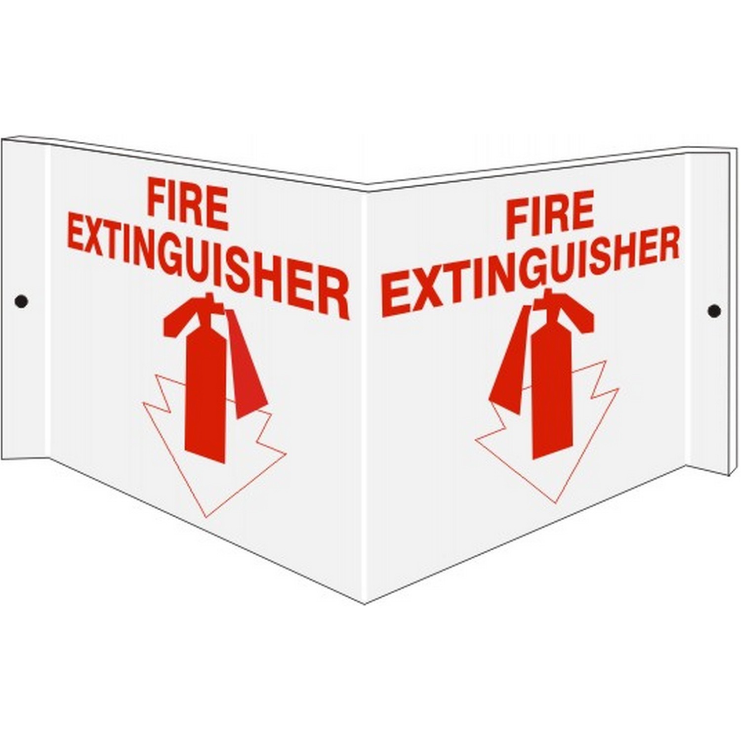 Safehouse Signs PWS-12 Fire Extinguisher With Arrow Pointing Down - Projecting Wall Sign, 6X12, Acrylic