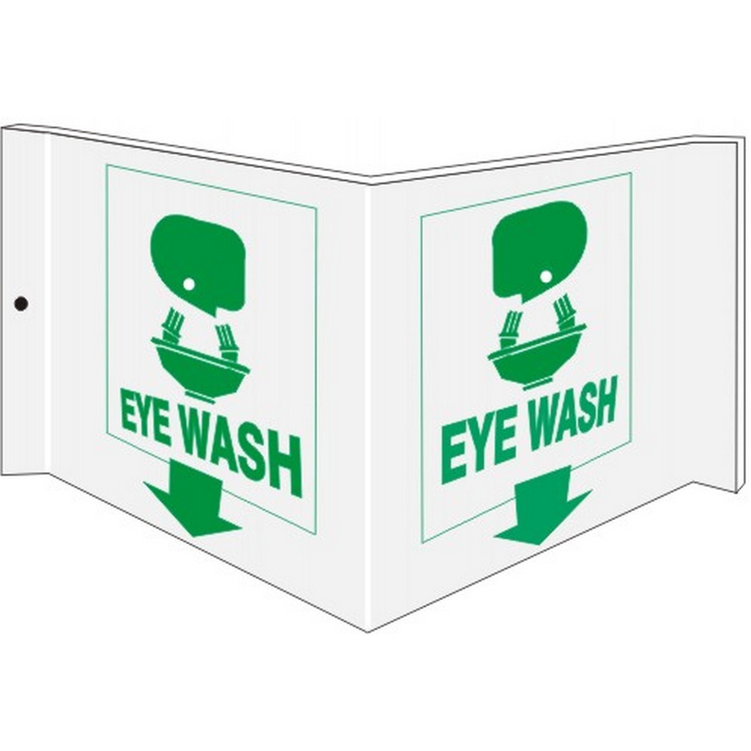 Safehouse Signs PWS-2 Eye Wash With Fountain Picto - Projecting Wall Sign, 6X12, Acrylic