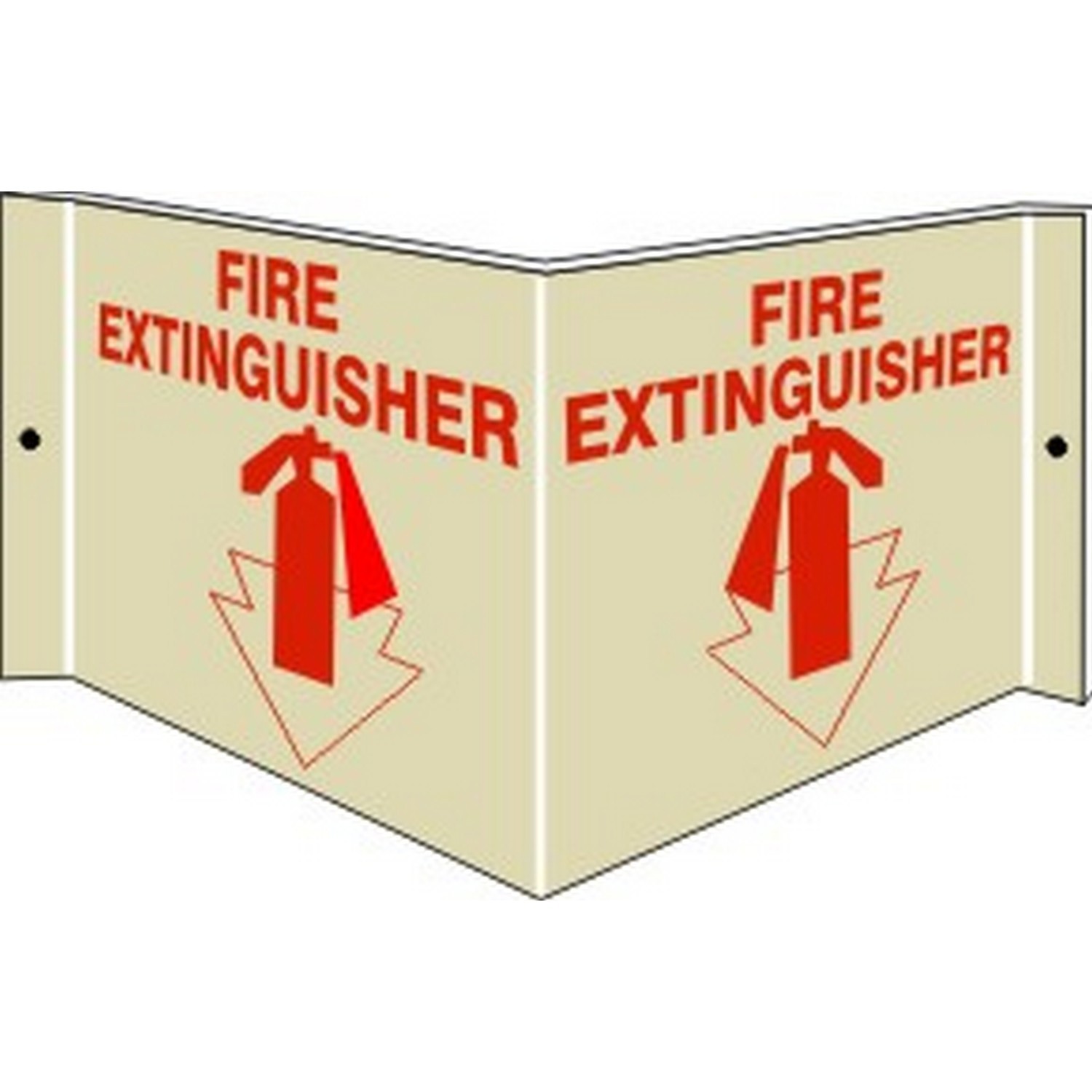 Safehouse Signs PWSGL-12 Fire Extinguisher With Arrow Pointing Down - Projecting Wall Sign, 6X12, Acrylic Glow