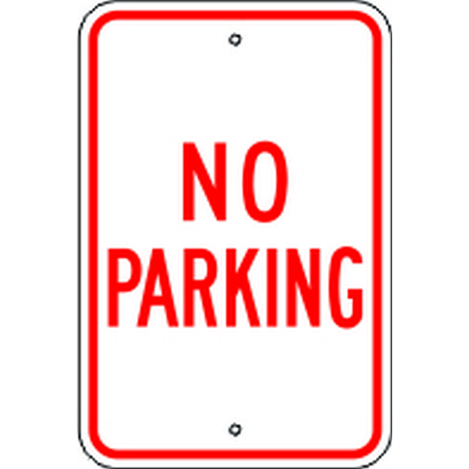 Safehouse Signs R-70RA5 No Parking Sign- Red On White With Border - Parking Control Signs, 18X12, Aluminum (.080) Egp Reflective