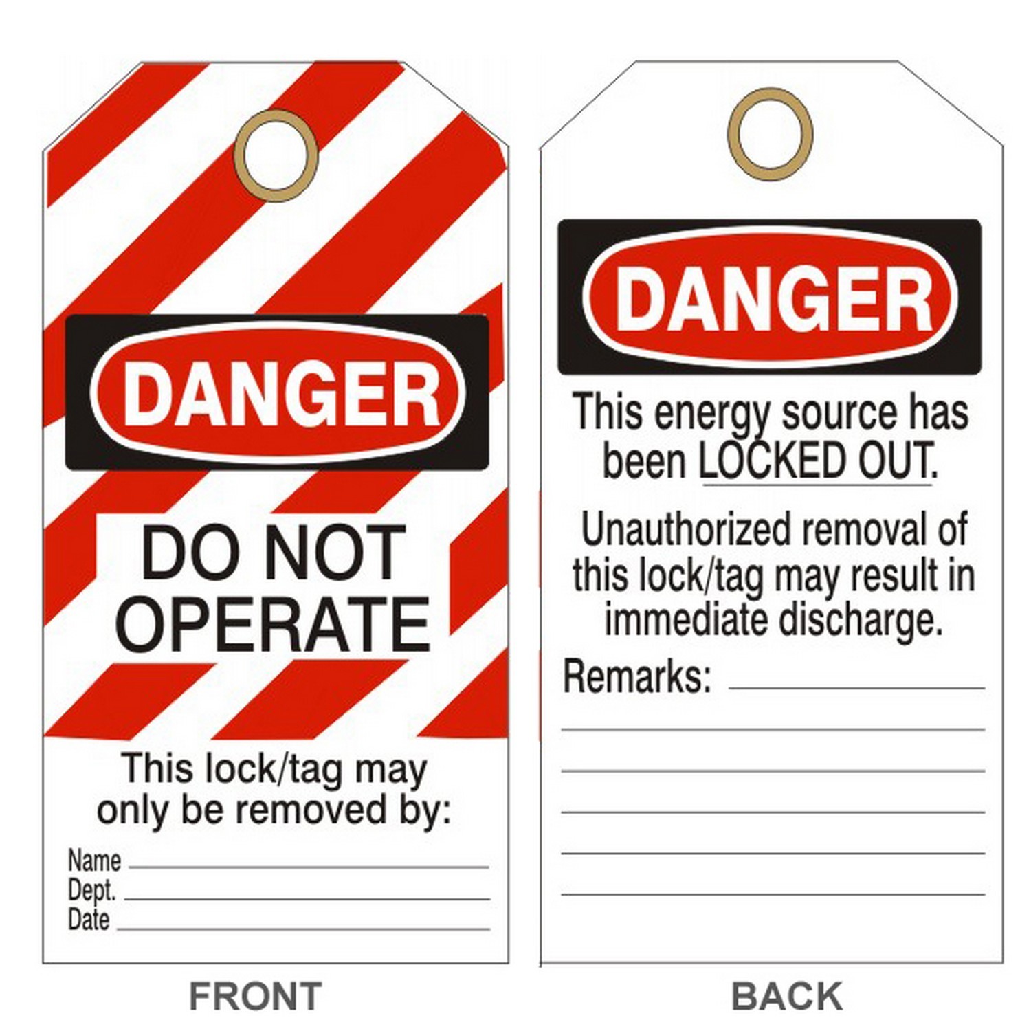 Safehouse Signs VT-176 Danger Do Not Operate Date Tags, 6X3, Rigid Vinyl