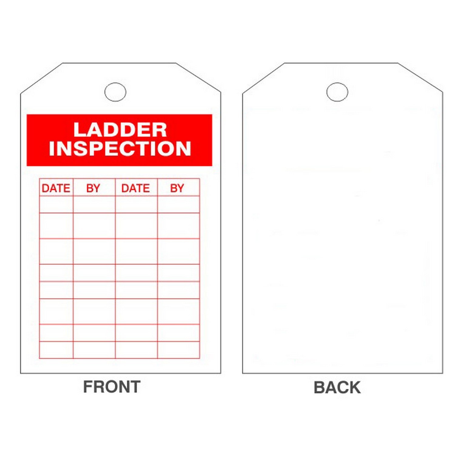 Safehouse Signs VT-423 Ladder Inspection Tags, 6X3, Rigid Vinyl