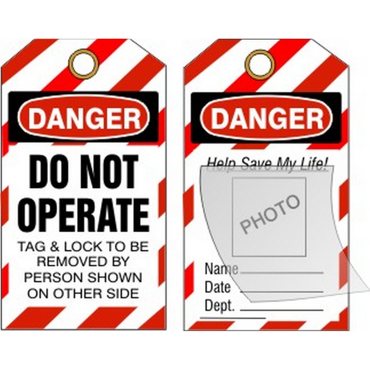 Safehouse Signs VT-992 Do Not Operate  Tag Lock To Be Removed By Person Tag With Photo, 6X3, Rigid Vinyl