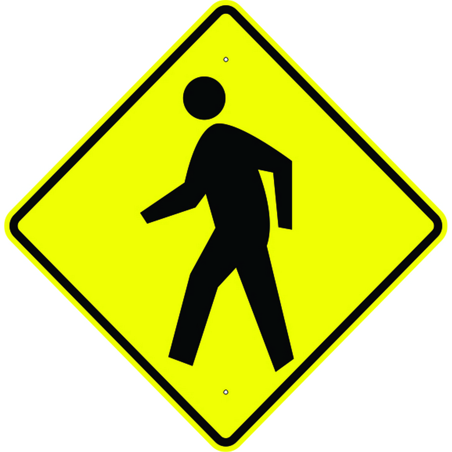 Safehouse Signs W11-2ARA16 Pedestrian Crossing Symbol - Warning Traffic Sign - Warning Traffic Sign, 24X24, Aluminum (.080) Egp Reflective