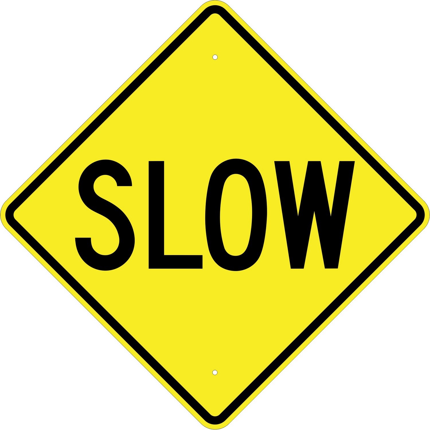 Safehouse Signs W8-9RA27 Slow - Warning Traffic Sign, 36X36, Aluminum (.080) Egp Reflective