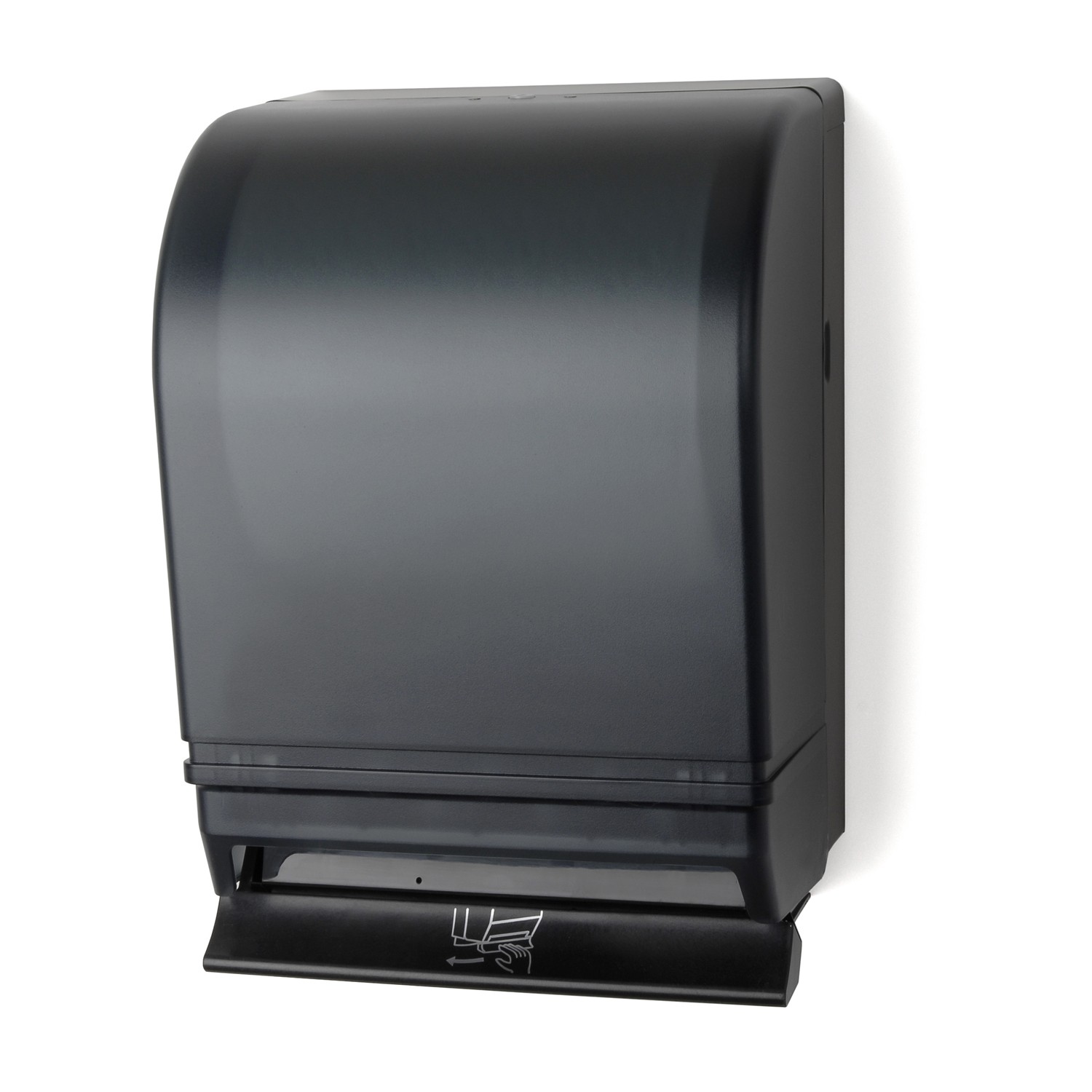 Palmer TD0216-02 Auto-Transfer Push Bar Roll Towel Dispenser Black Translucent