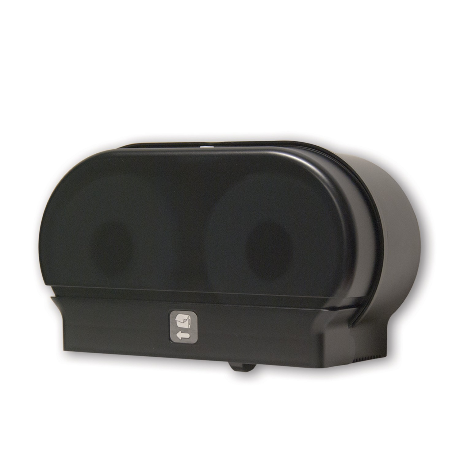 Palmer RD0321-02G Mini-Twin Micro Core Tissue Dispenser Black Translucent