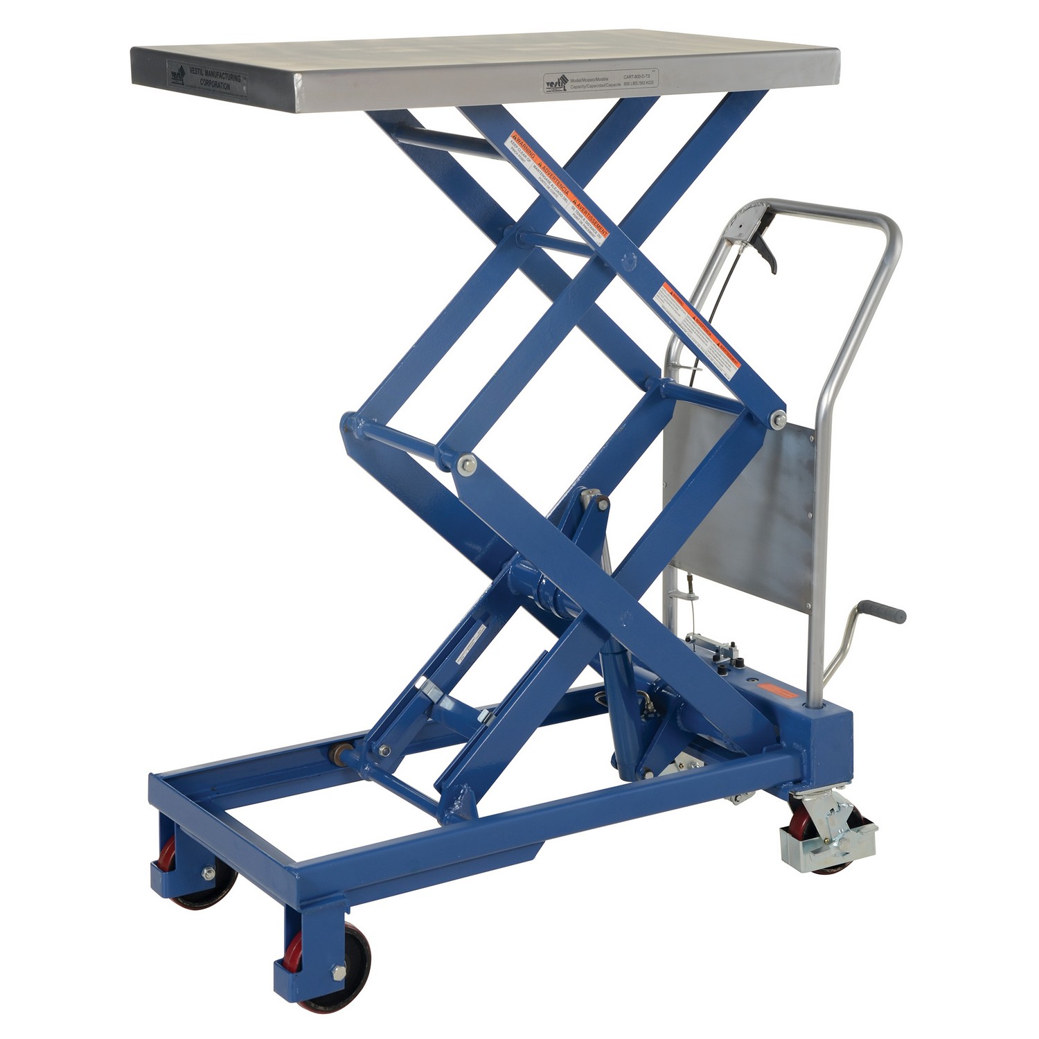 Vestil CART-800-D-TS Double HYDRaulic Cart 800Lb 35.5 X 20