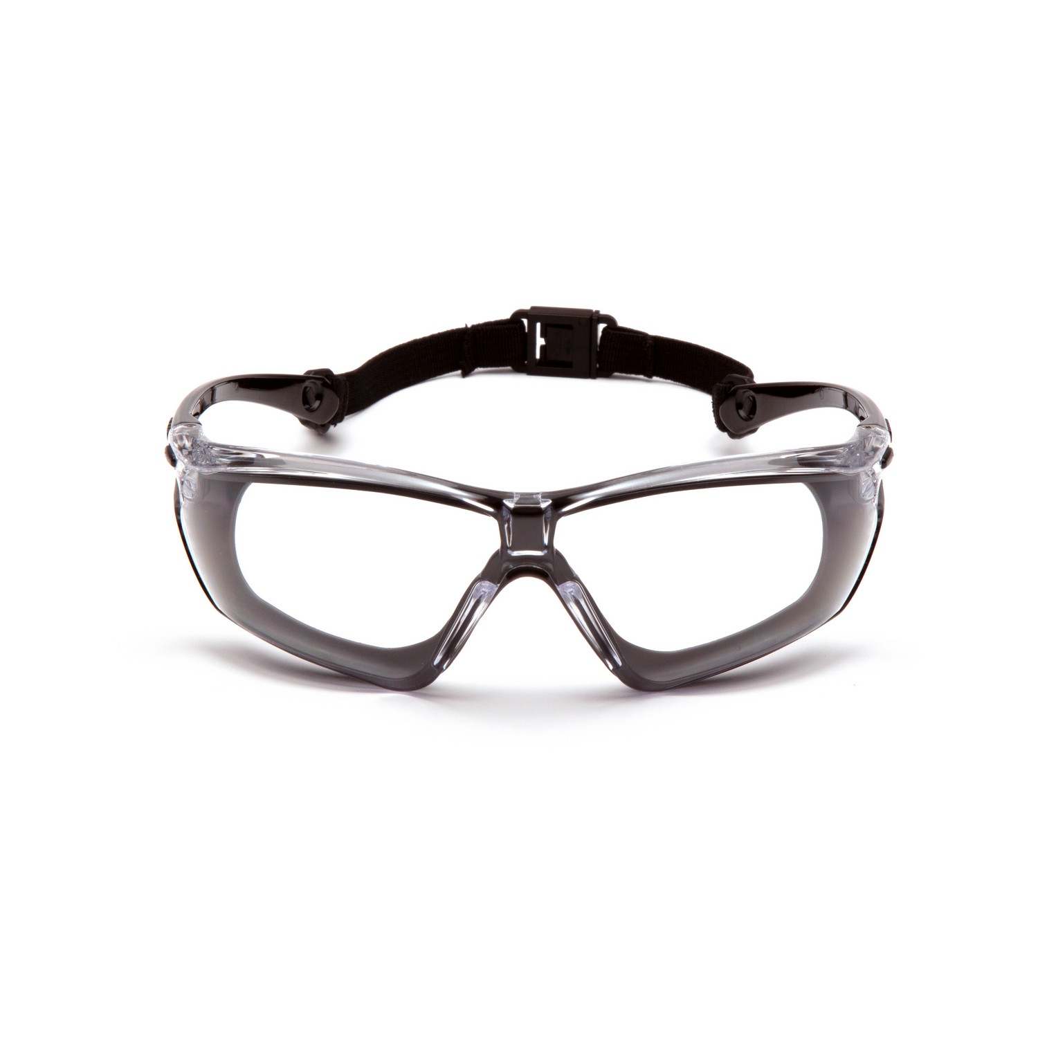 Pyramex SBG10610DT Crossovr Clear H2X Anti-Fog Lens with Black and Gray Frame Glasses Safety Glasses