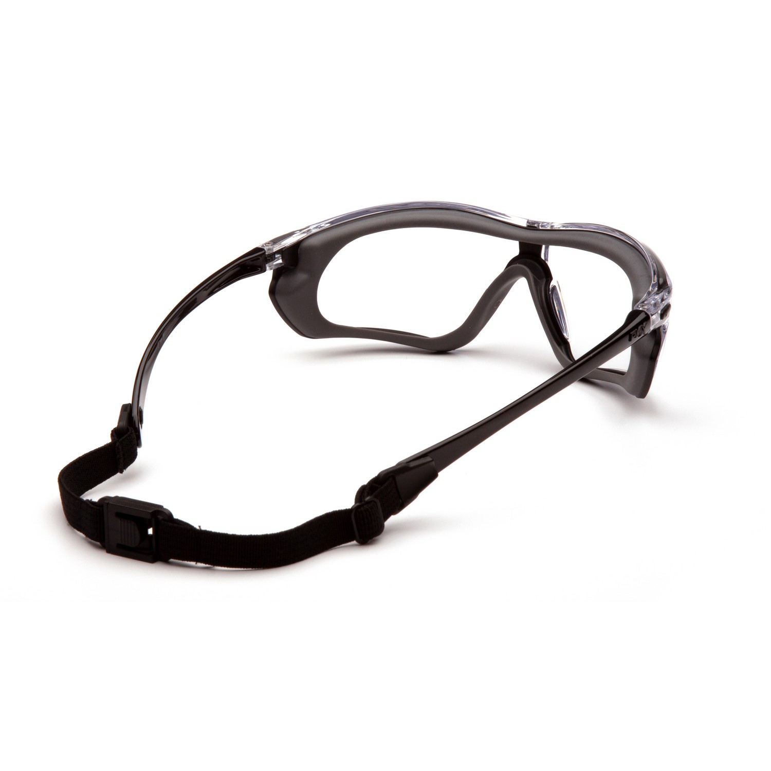 Pyramex SBG10610DT Crossovr Clear H2X Anti-Fog Lens with Black and Gray Frame Glasses Safety Glasses