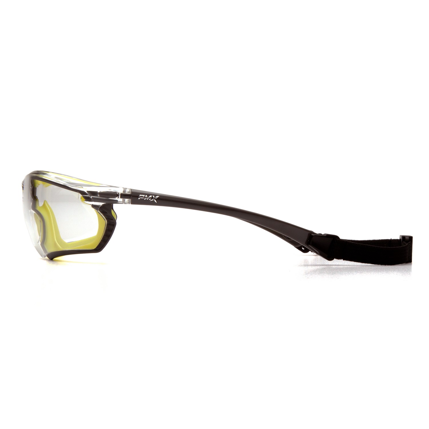 Pyramex SGL10610DT Crossovr Clear H2X Anti-Fog Lens with Gray and Lime Frame Glasses Safety Glasses