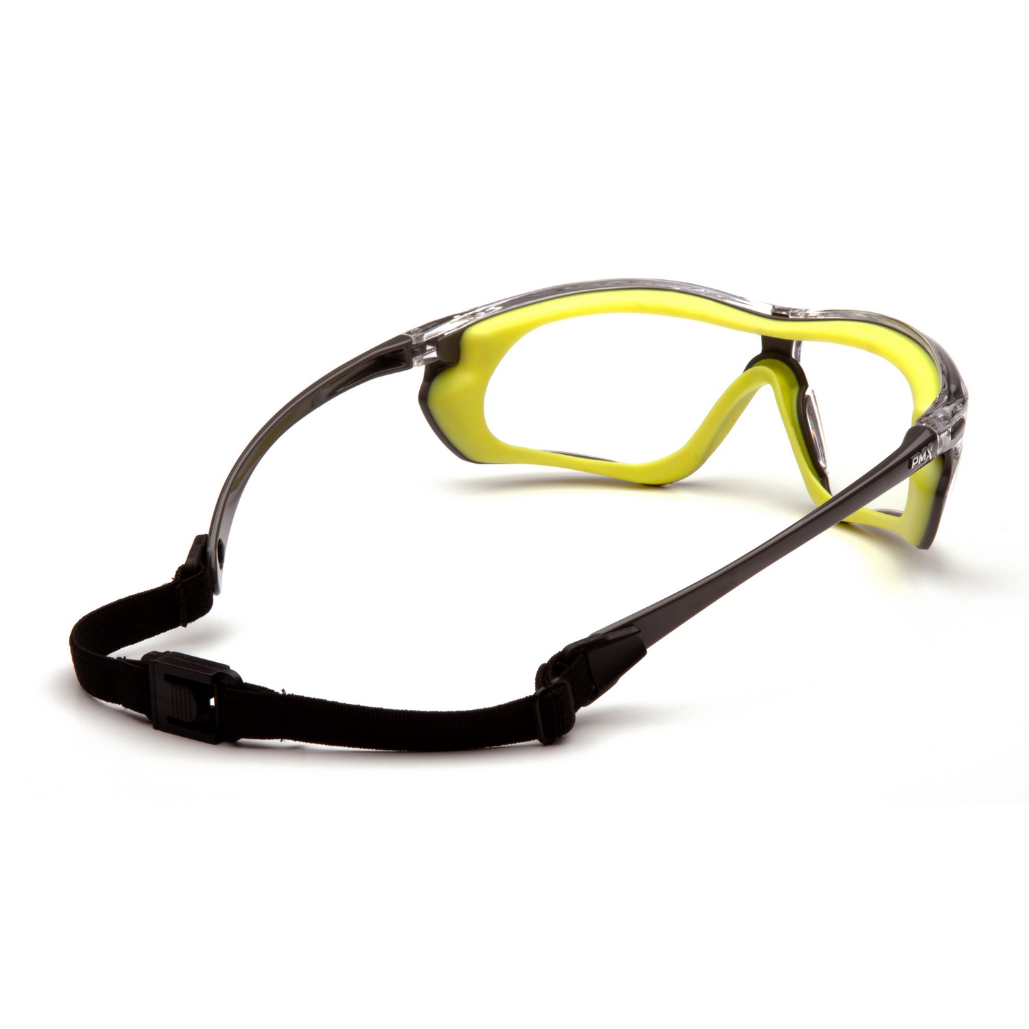 Pyramex SGL10610DT Crossovr Clear H2X Anti-Fog Lens with Gray and Lime Frame Glasses Safety Glasses