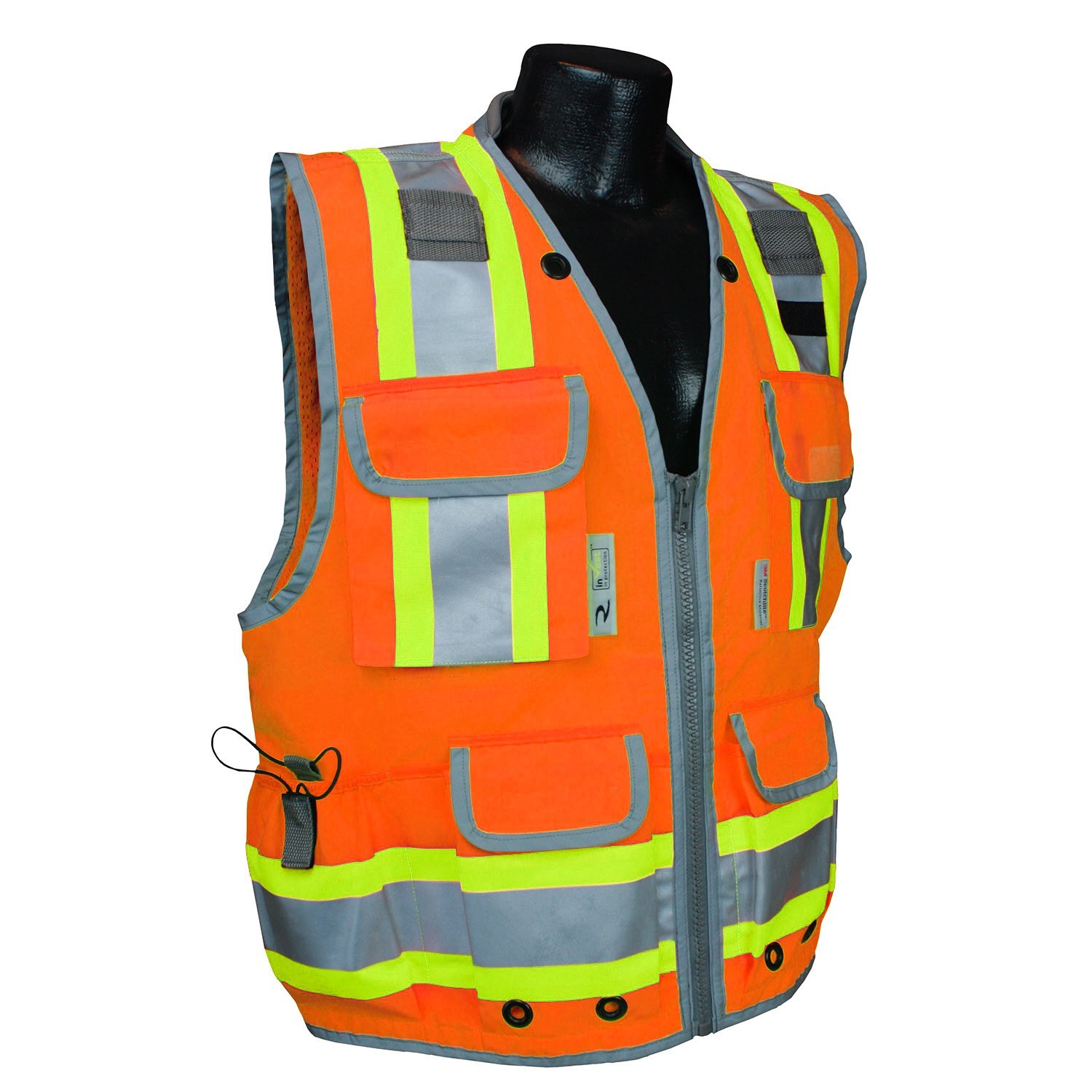 Radians SV55-2ZOD Class 2 Heavy Woven Two Tone Engineer Vest Hi-Viz Orange