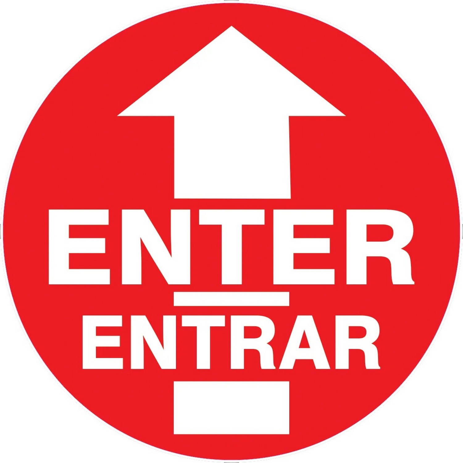 Safehouse Signs PFFD-34 Enter/Entrar With Arrow PeopleFlow Anti-Slip Vinyl Floor Decal