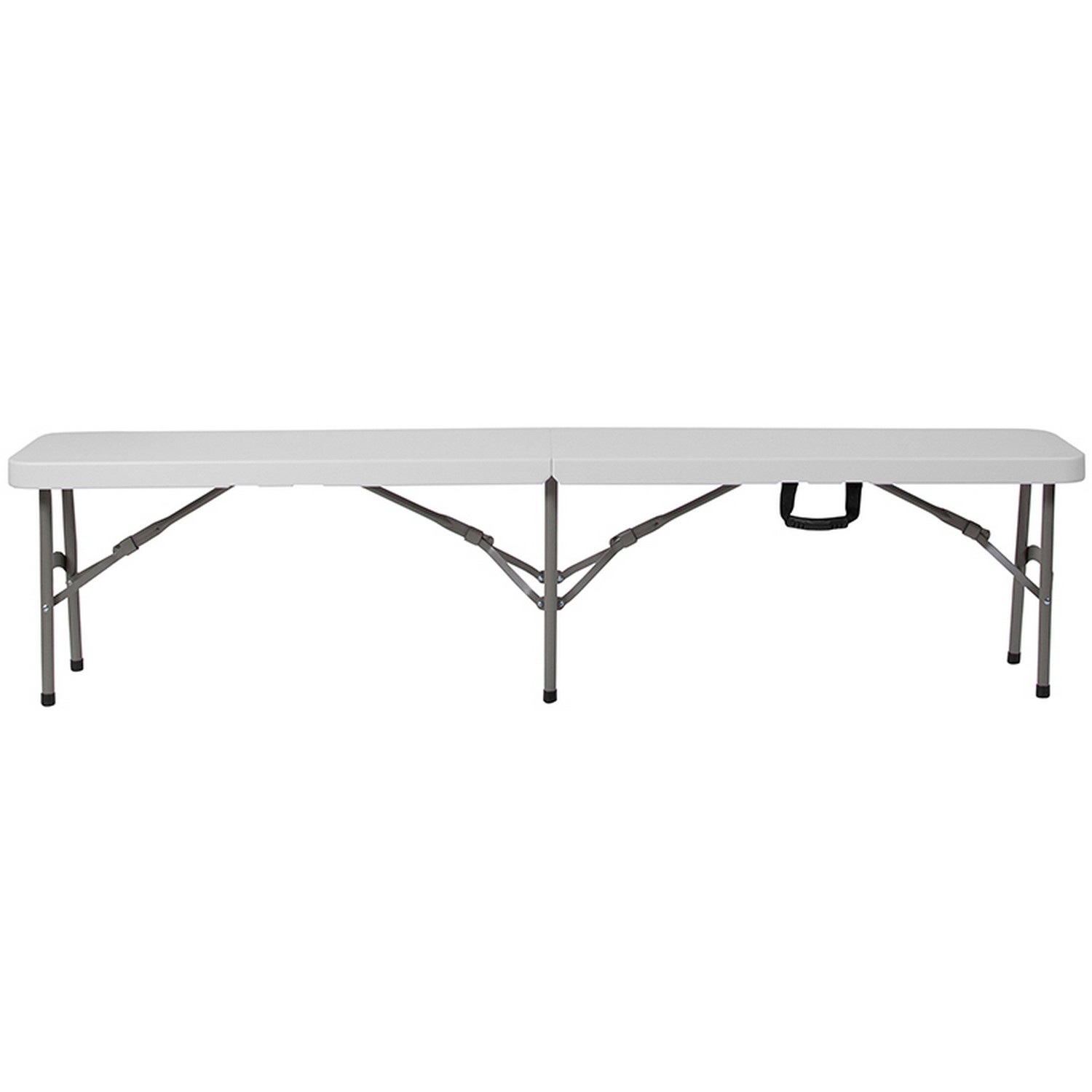 Flash Furniture DAD-YCD-183Z-2-GG 11''W x 72"L Bi-Fold Granite White Folding Bench with Carrying Handle