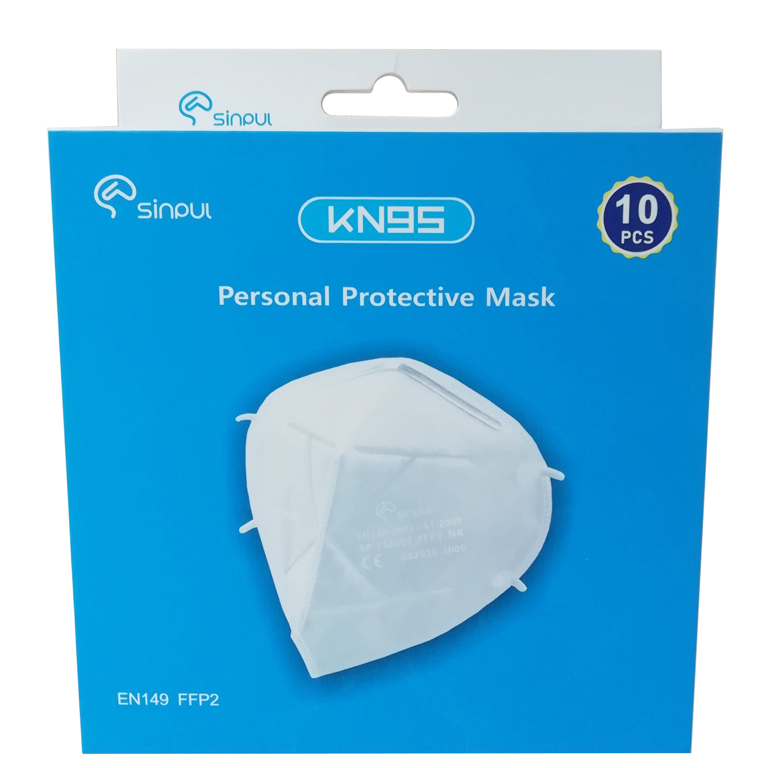 SUNKN95 Disposable Respirator, No Valve, KN95, 10/Box