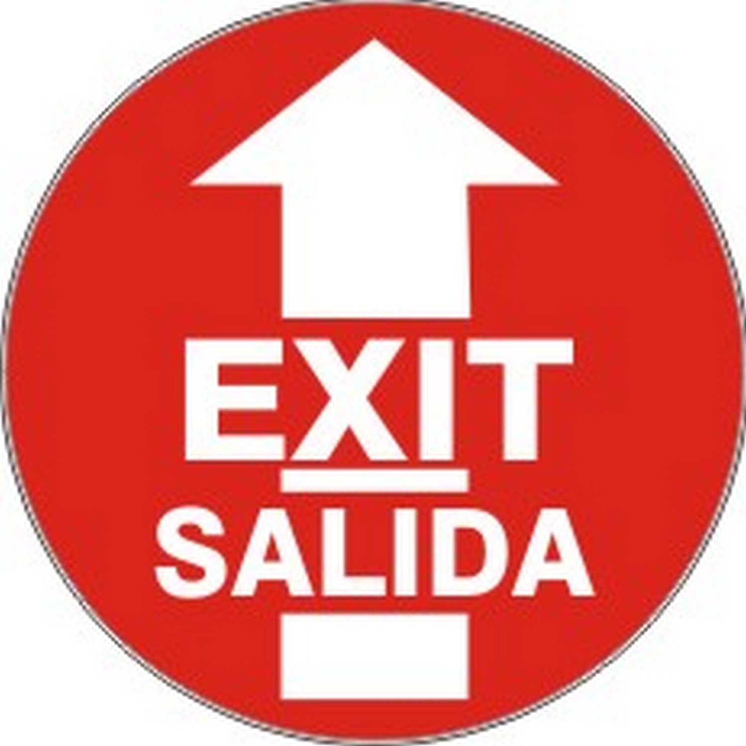Safehouse Sign FD-44 Exit/Salida With White Arrow Pointing North Bilingual Floor Decal