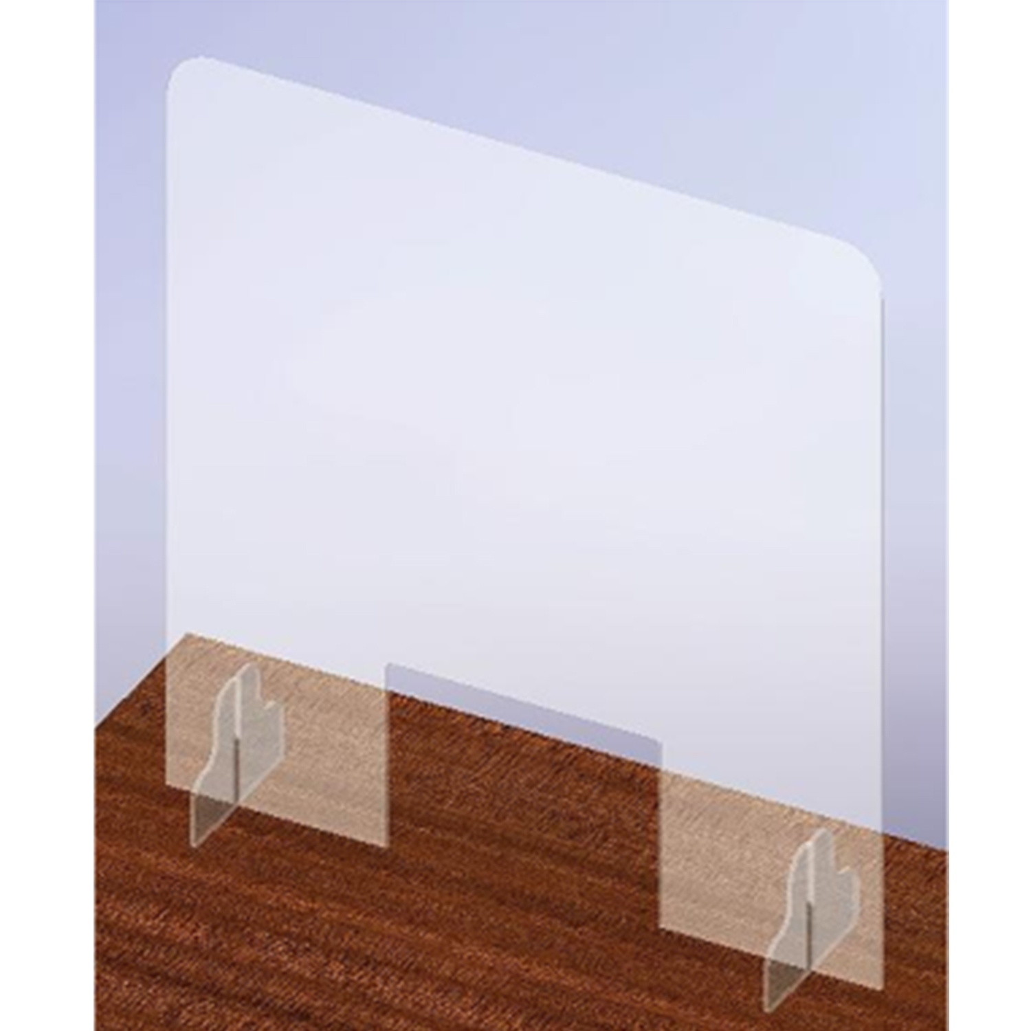Rack'EM 3140 Free Standing Acrylic Sneeze Guard, 24" X 32", 8" X 12" Opening