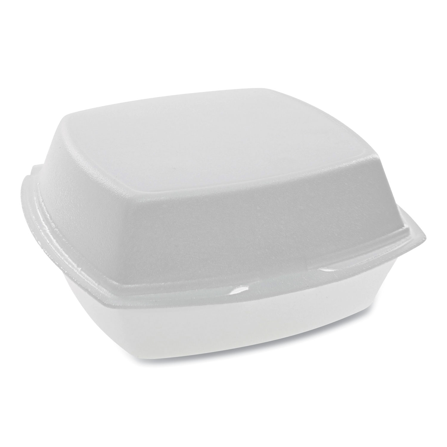Pactiv PCTYTH100800000 Foam Hinged Lid Containers, Single Tab Lock, 6.38 x 6.38 x 3, 1-Compartment, White, 500/Carton