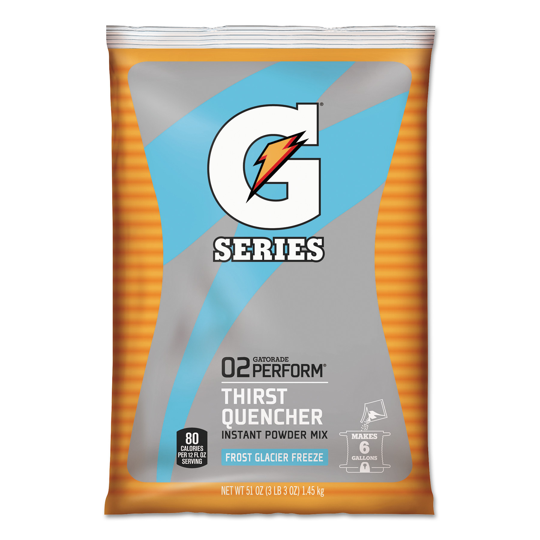 Gatorade GTD33676 Original Powdered Drink Mix, Glacier Freeze, 51oz Packet, 14/Case
