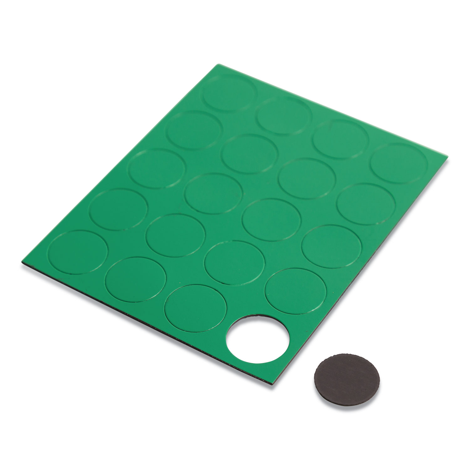 U Brands UBRFM1602 Heavy-Duty Board Magnets, Circles, Green, 0.75", 20/Pack