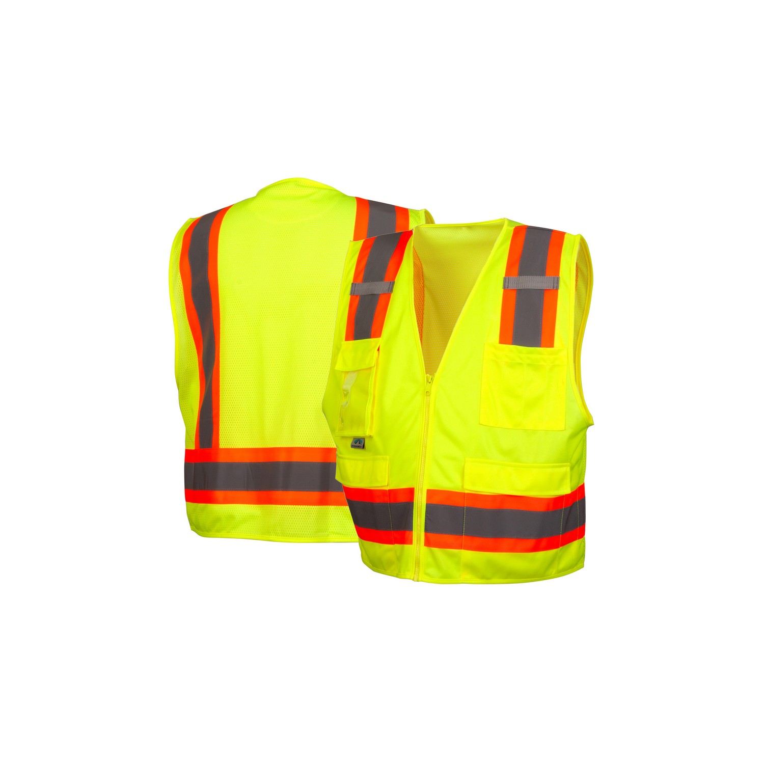 Pyramex PYRRVZ2410CPS Class 2 Surveyor Vest With Clear Pocket, Lime