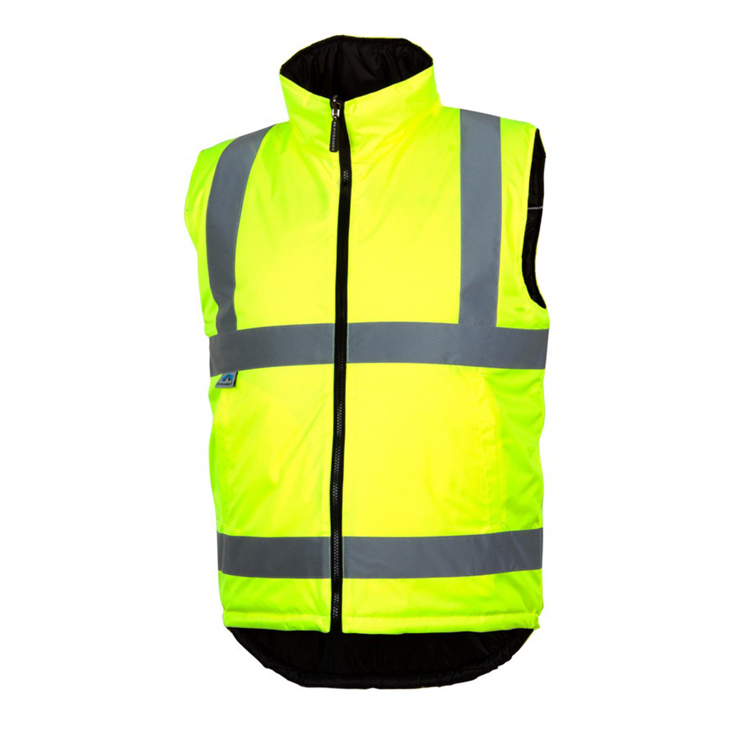Pyramex PYRRWVZ4510 Class 2 Reversible Insulated Winter Vest, Hi-Vis Lime