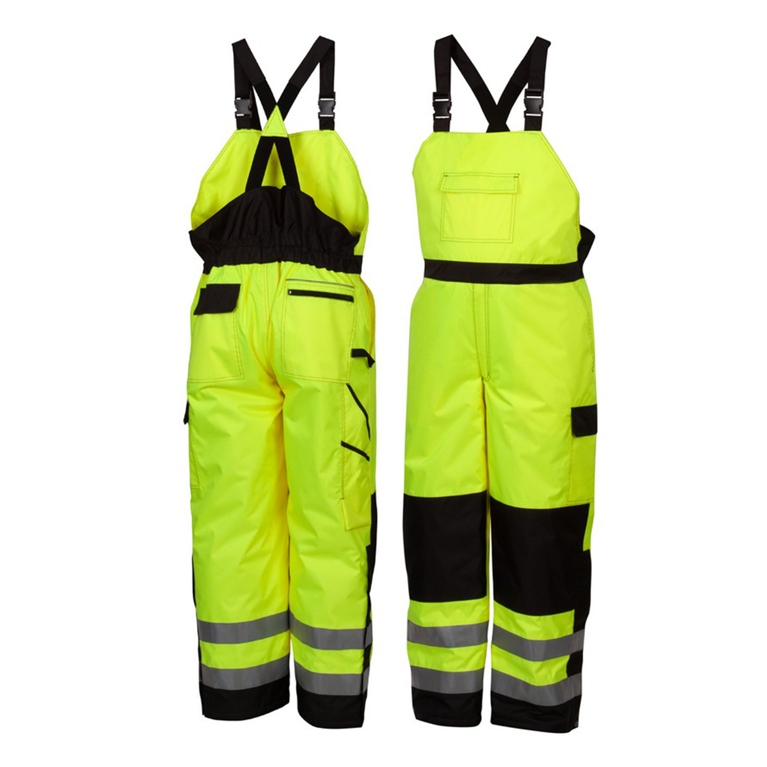 Pyramex PYRRWB4610 Class E Winter Bib Pants, Hi-Vis Lime