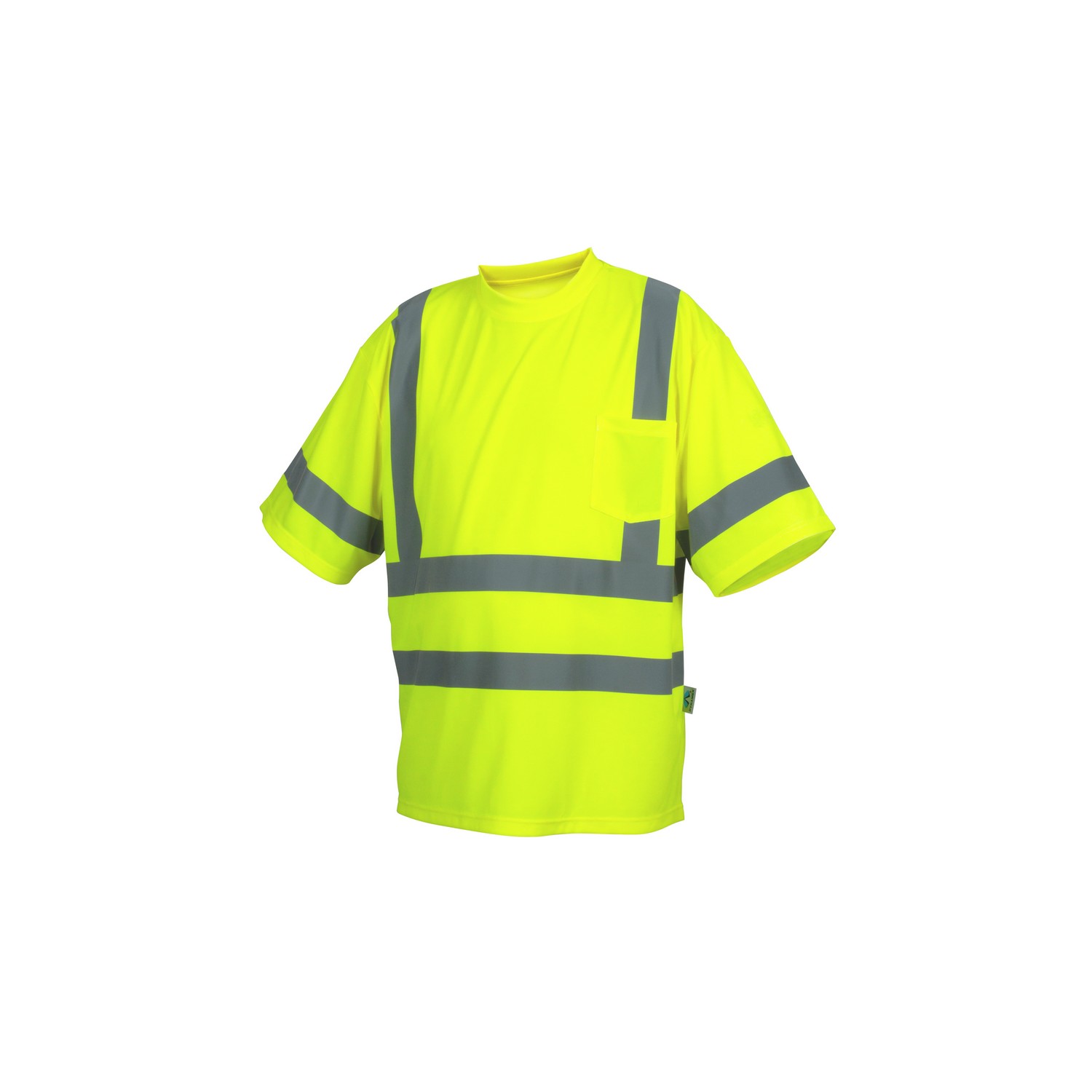 Pyramex PYRRTS3410M Class 3 Heat Sealed Short Sleeve T-Shirt In Hi Vis Lime