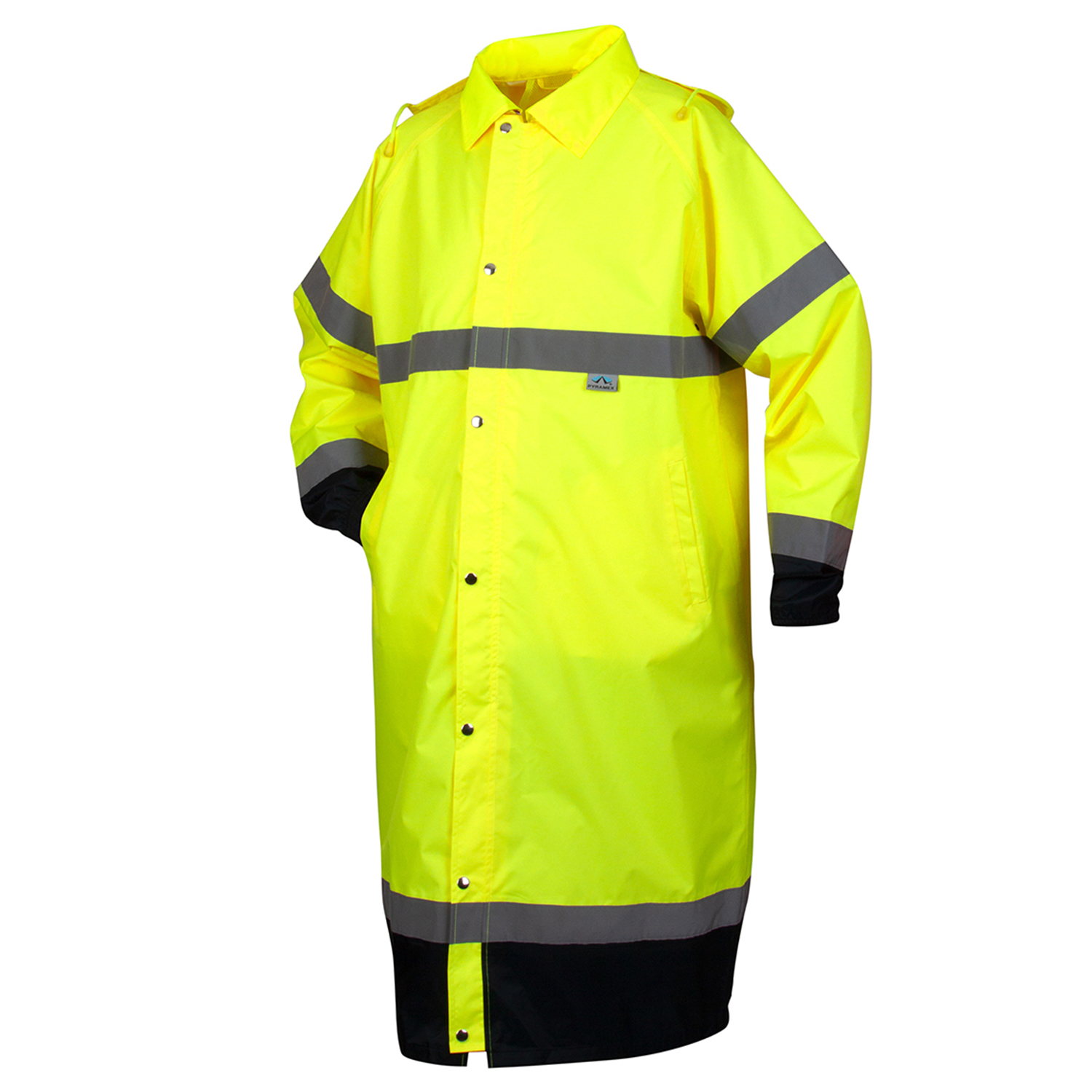 Pyramex PYRRRWC3110S Premium Hi-Vis Rainwear Coat, Hi-Vis Lime