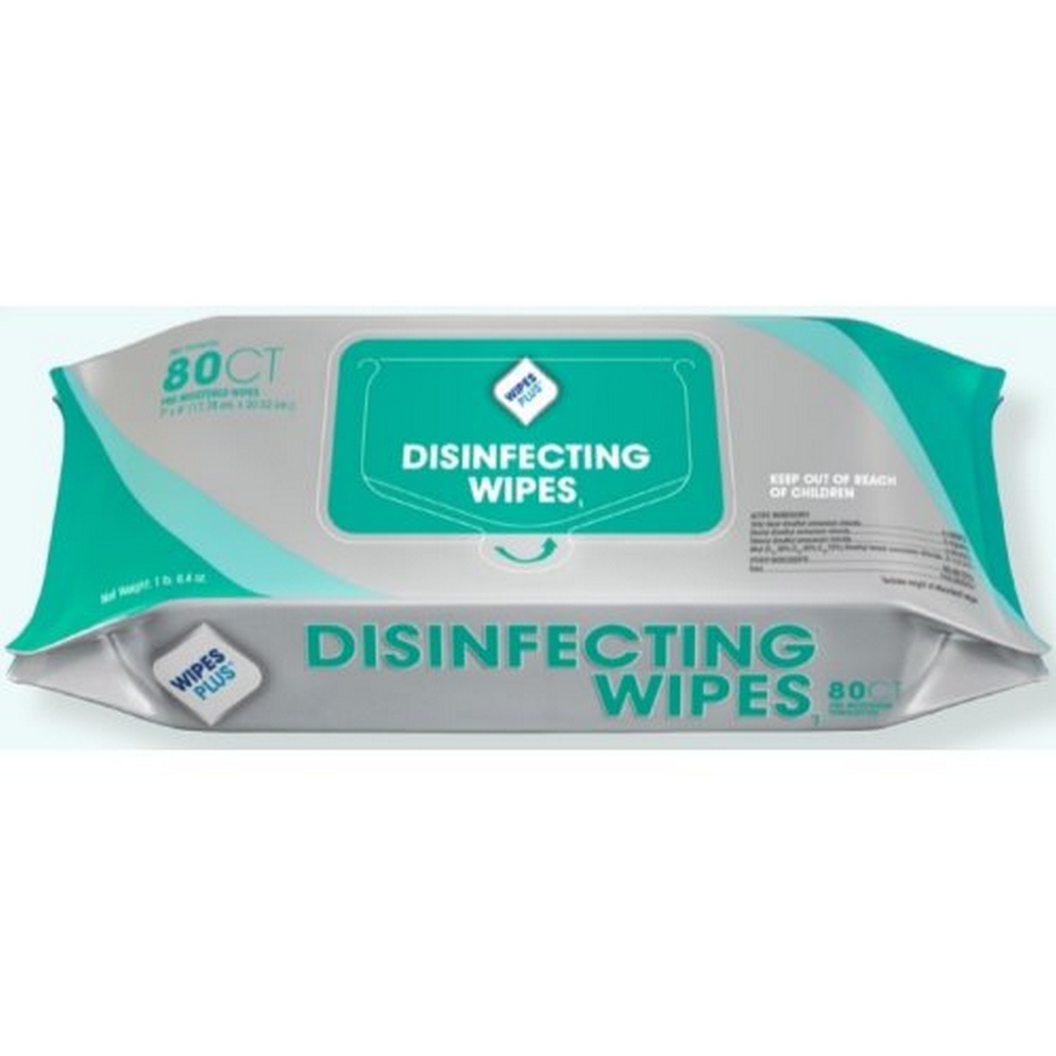 Wipe Plus 37701 Disinfecting Wipes 6X6 White 80 Wipes/Pack