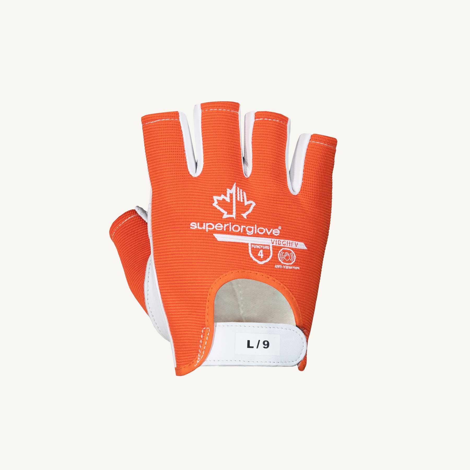 Superior Glove VIBGHFV Vibrastop Goatskin Leather Palm Half-Finger Vibration-Dampening Gloves
