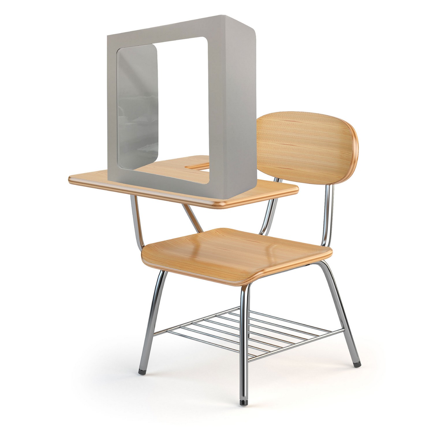 Vestil PDSG-1WA-002 Personal Desk Shield Guard, White Linen