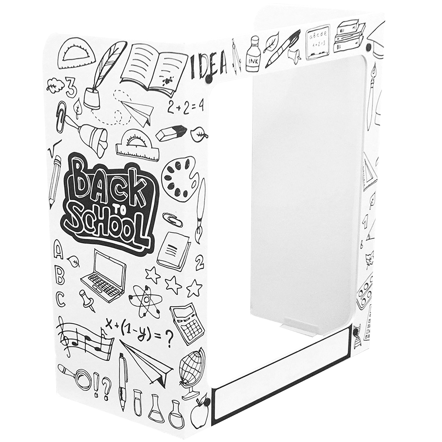 Vestil PDSG-1WB-003 Personal Desk Shield Guard, Tall, Black & White