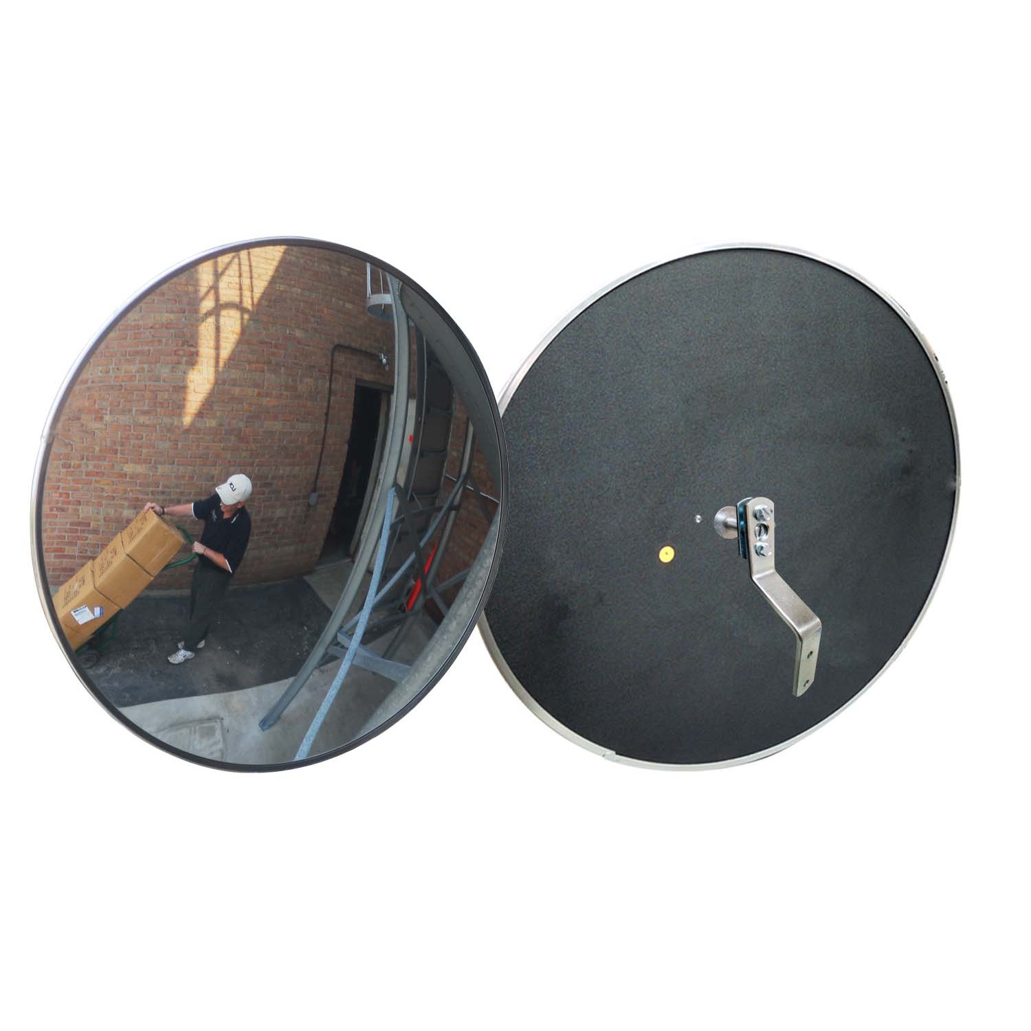 Se-Kure SCVO-18Z-GB 18" Indoor /Outdoor Acrylic Convex Mirror with Hardware, Galvanized Back