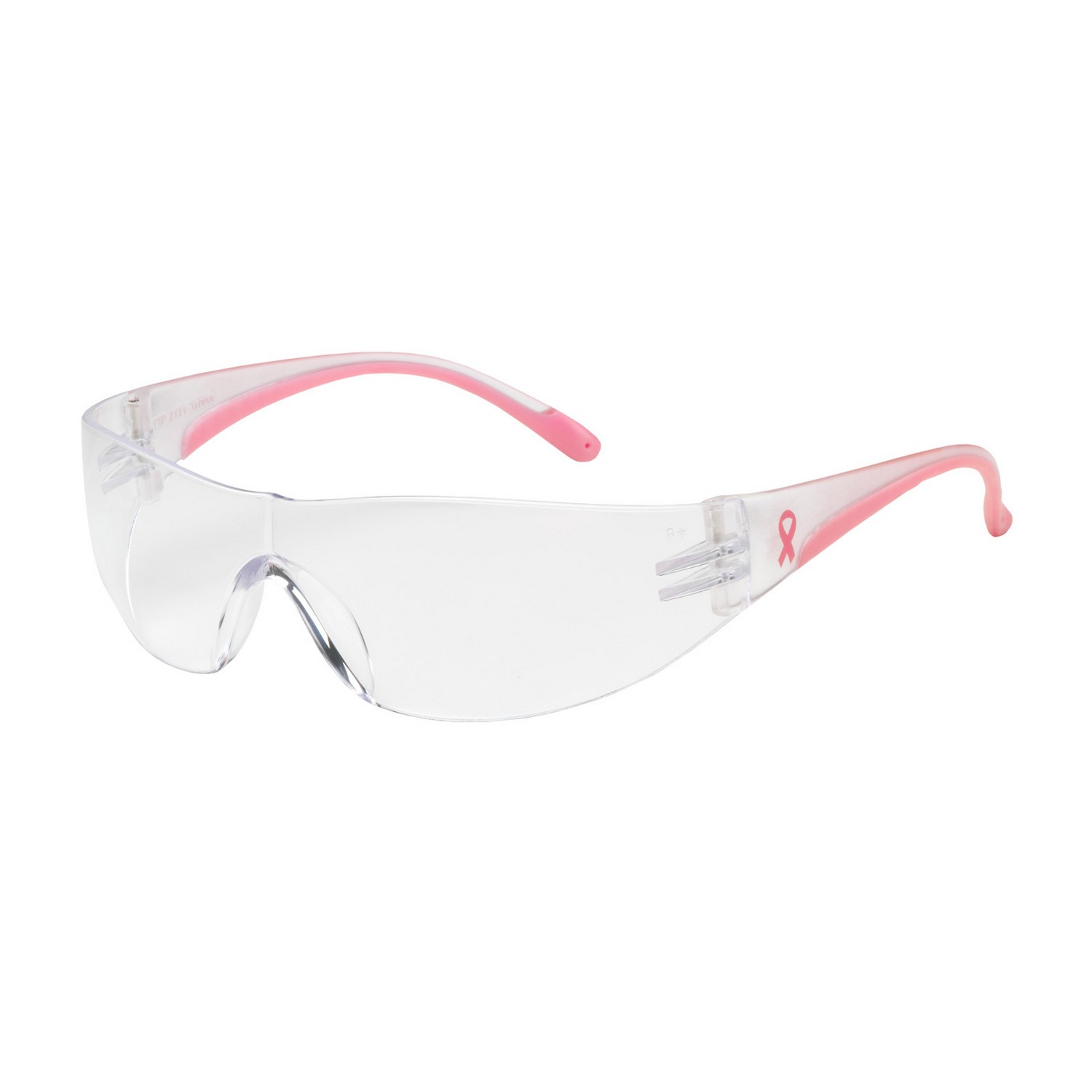 PIP 250-11-0900 Eva Petite Rimless Safety Glasses with Clear / Pink Temple, Clear Lens and Anti-Scratch Coating