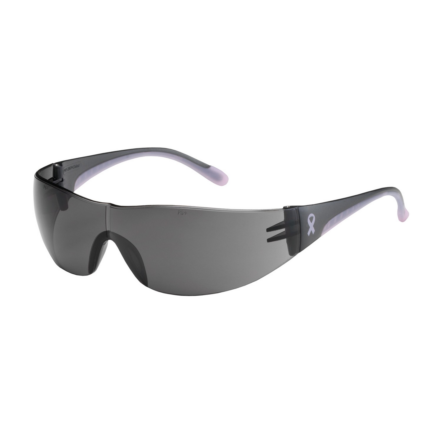 PIP 250-11-5501 Eva Petite Rimless Safety Glasses with Gray / Pink Temple, Gray Lens and Anti-Scratch Coating