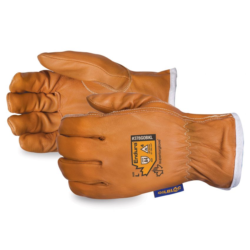 Superior Glove 378GOBKL Endura Glove, Oilbloc, Goatskin Drivers, Keystone Thumb, Kevlar Lined, ANSI Cut Level A4