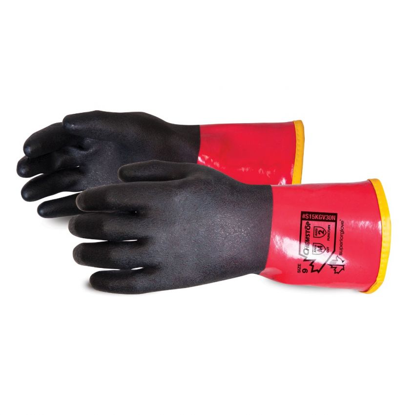 Superior Glove S15KGV30N Chemstop Glove, Blended 15ga Kevlar, 30cm PVC Coated with Nitrile Overdip, ANSI Cut Level A4