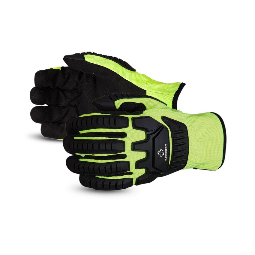 Superior Glove MXVSB Clutch Gear Glove, Anti-Impact Mechanics, PVC Grip Patches on Palm, TPR Backing
