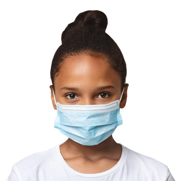 Cordova ELM150 Disposable Earloop 3 Ply Face Mask Child Size, With Folds, 50/Box, 40 Box/Case