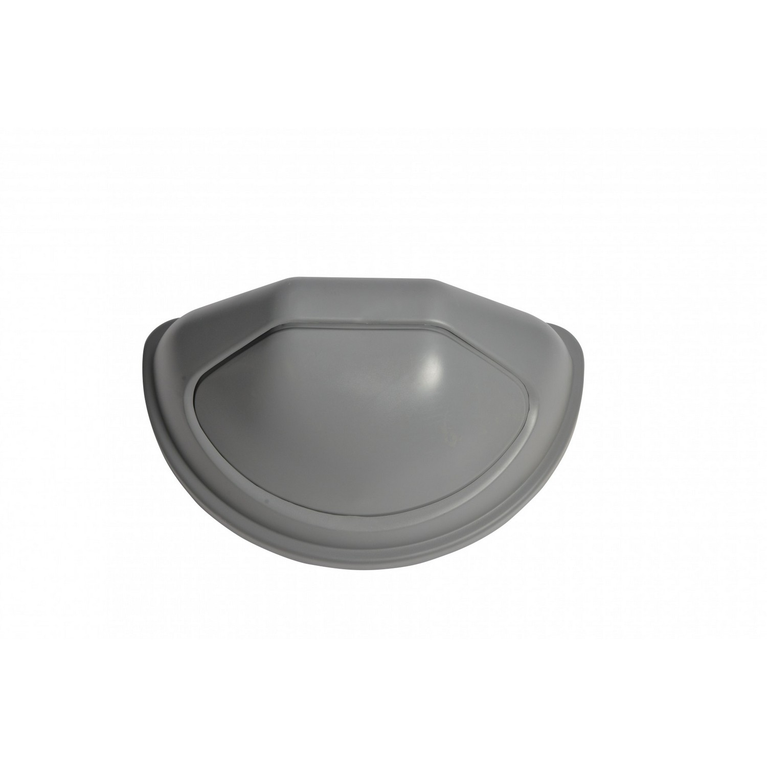 Janico 1123-02GY Grey Half Round Garbage Can Lid with Spring Top