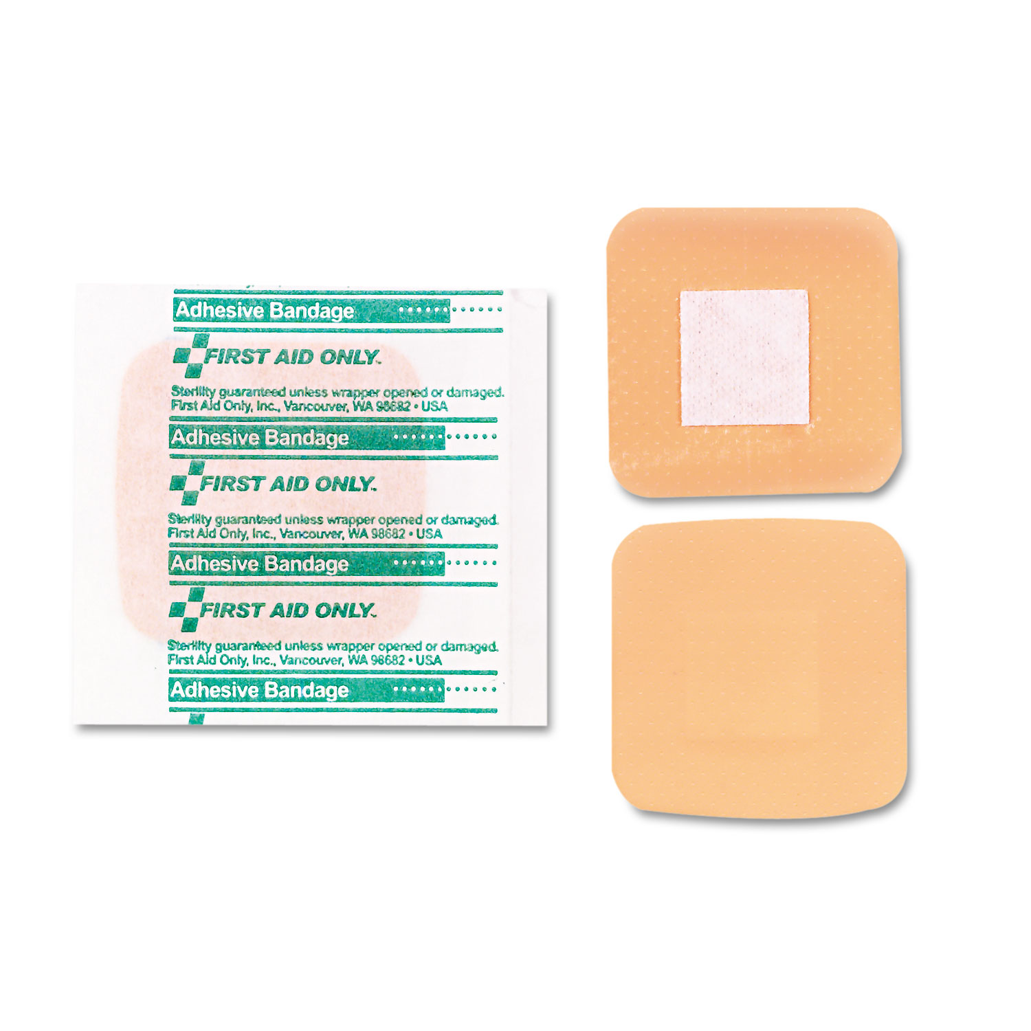 First Aid Only FAOFAE3000 SmartCompliance Patch Bandages, 1 1/2" x 1 1/2", 10/Box