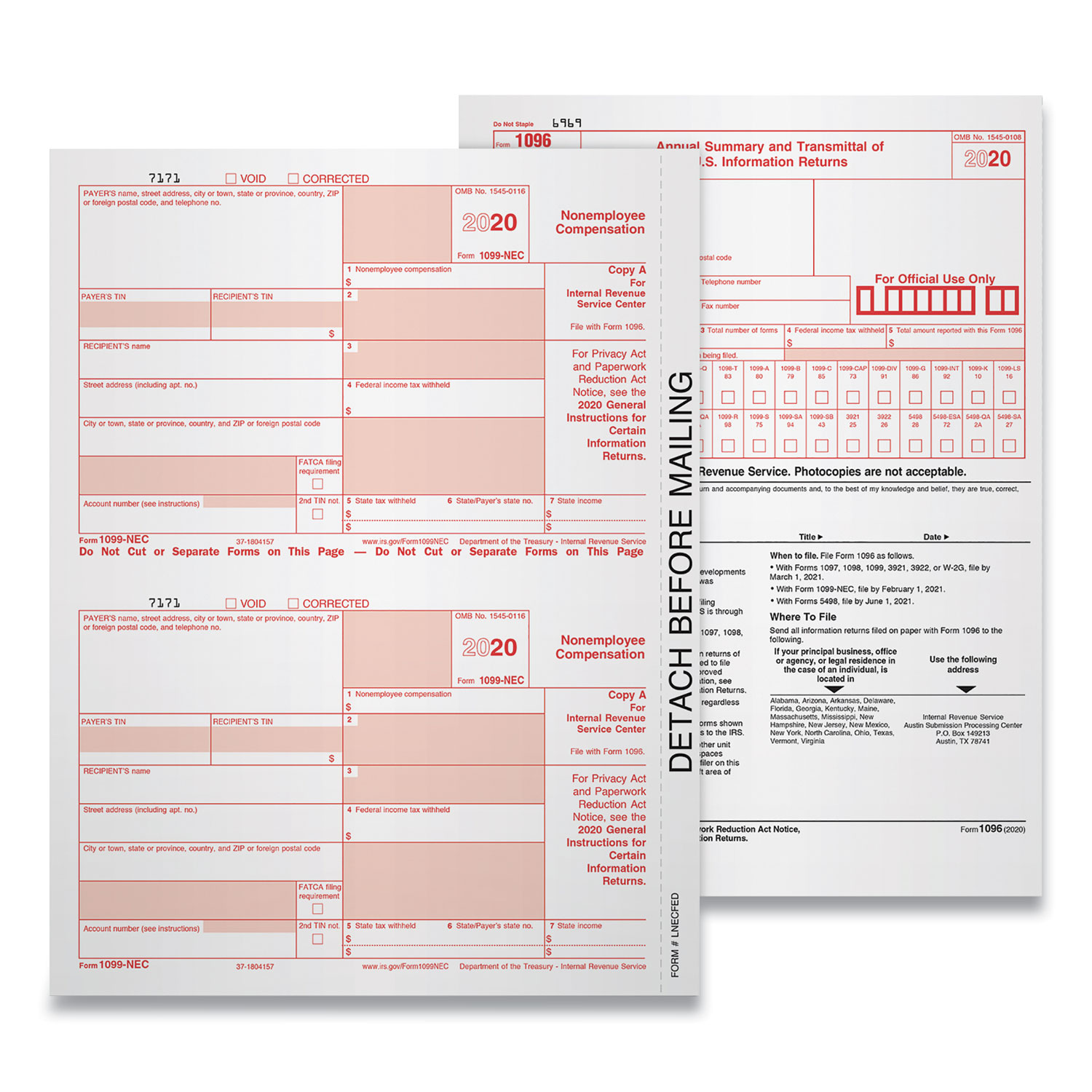 TOPS IRS Approved 4-Part 1099-DIV KIT Tax Forms TOP22973 