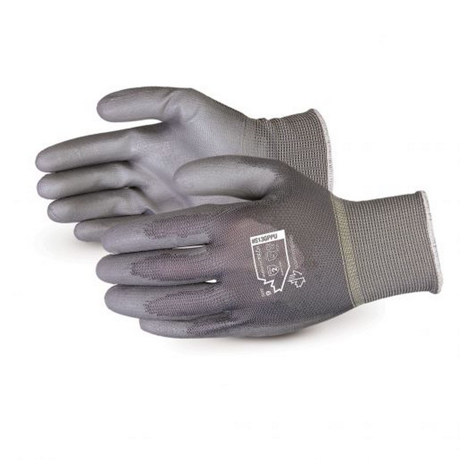 Superior Glove S13GPPU 13-gauge Non-linting Polyester String Knit with Polyurethane Palm Coat