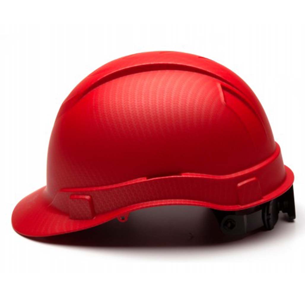 Pyramex Safety HP44121 Ridgeline Hard Hat Graphite Red Cap Style 4 Pt Ratchet Suspension
