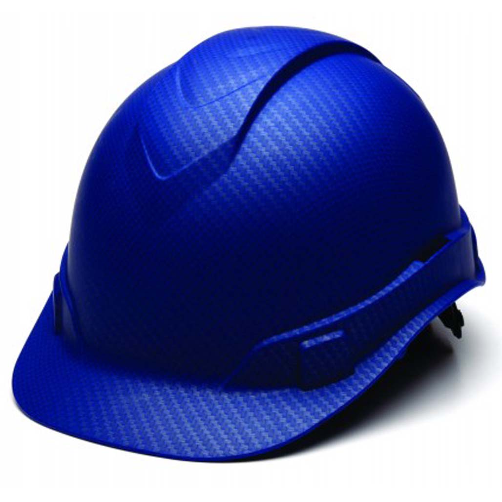 Pyramex Safety HP44122 Ridgeline Hard Hat Graphite Blue Cap Style 4 Pt Ratchet Suspension